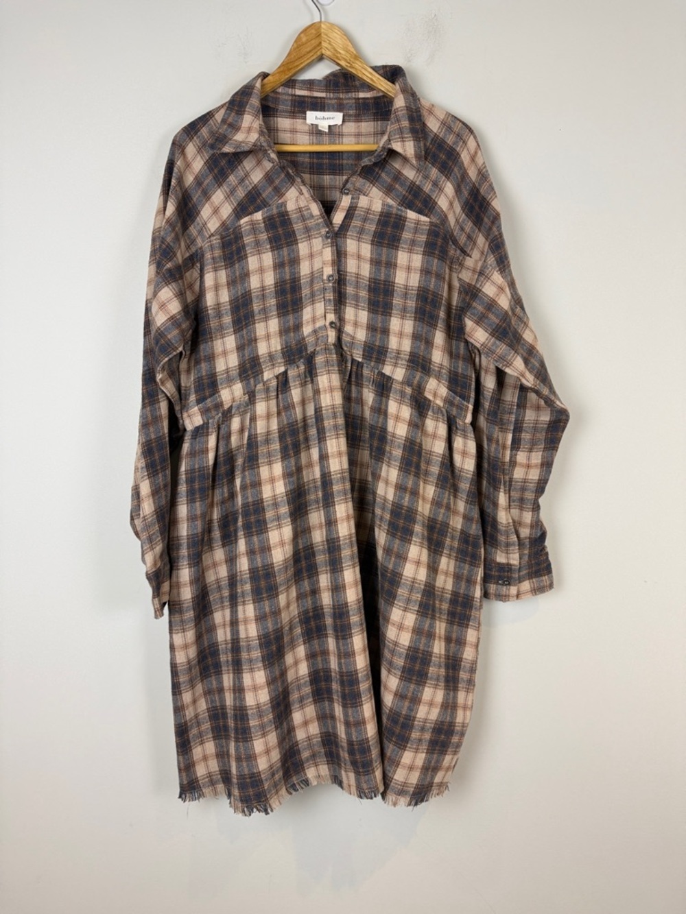 Bohme Karrie Plaid Mini Dress Plaid Button-Front Shirt Dress - Picture 2 of 9